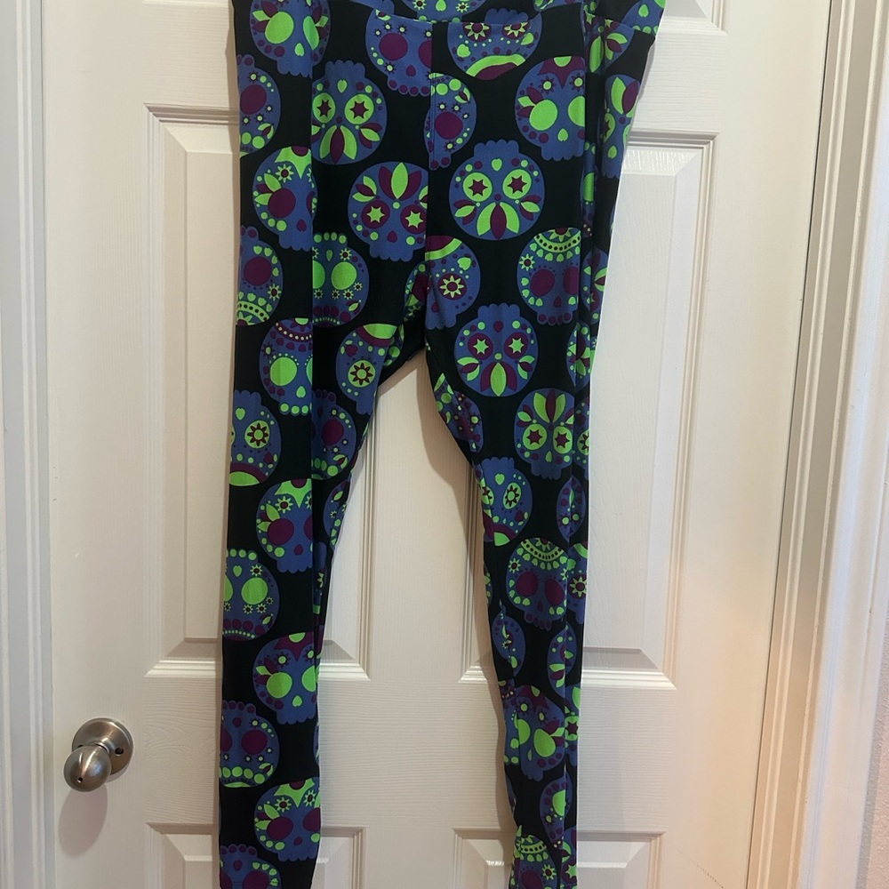 Halloween or dia de los muertos Leggings
